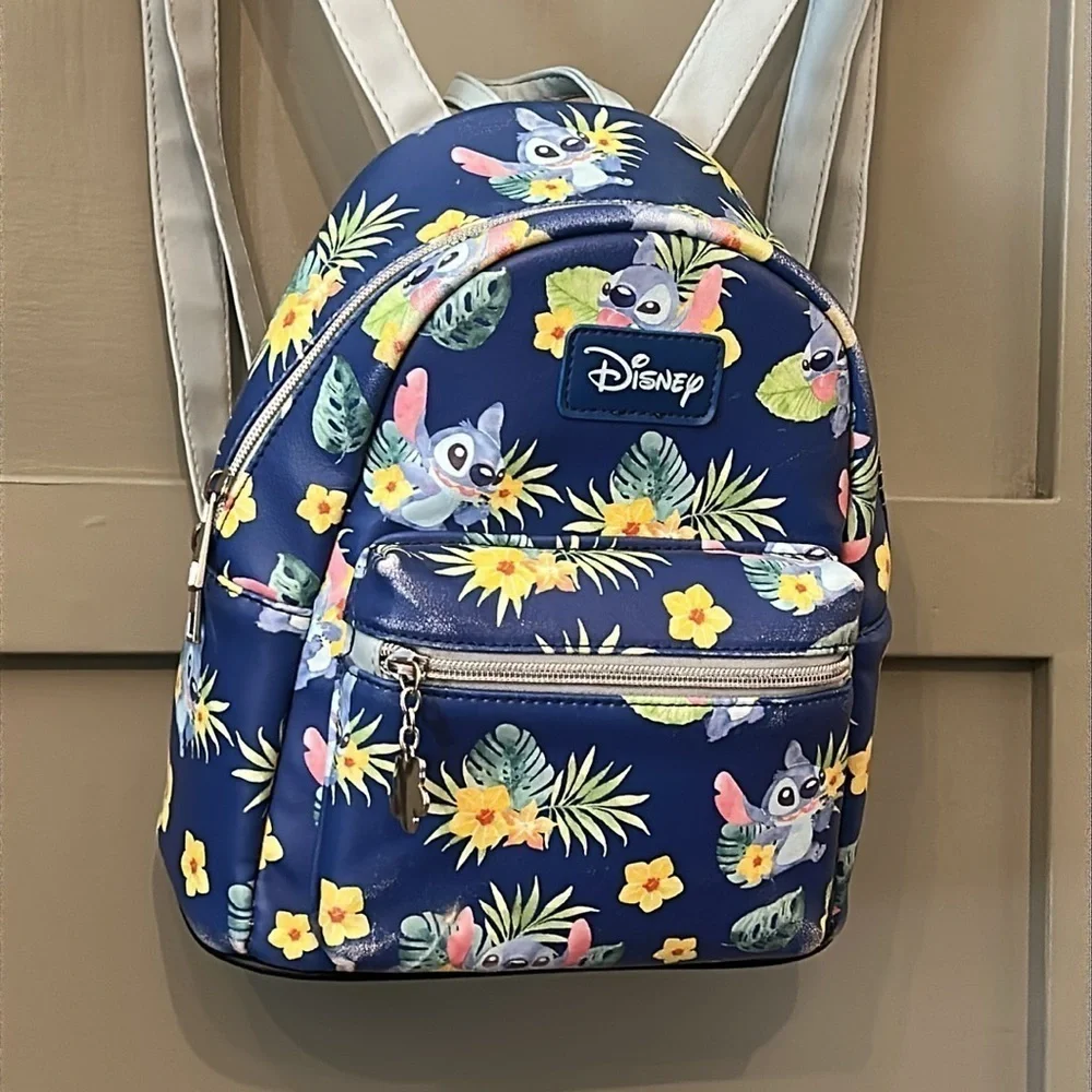 Loungefly Disney Lilo & Stitch Tropical Stitch Mini Backpack Blue Faux Leather